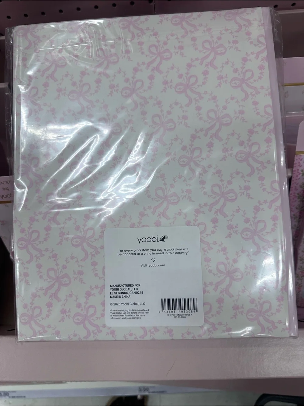 Love Shack Fancy Purple Floral Lavender Poly and Pink Bow Folder - 2 Pack
